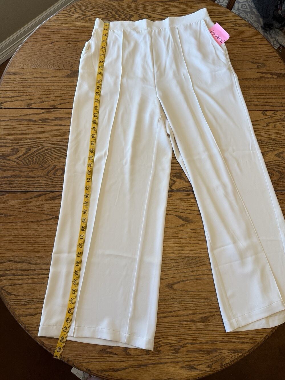 Mello Day Elastic Waist Pants Off White Size XL